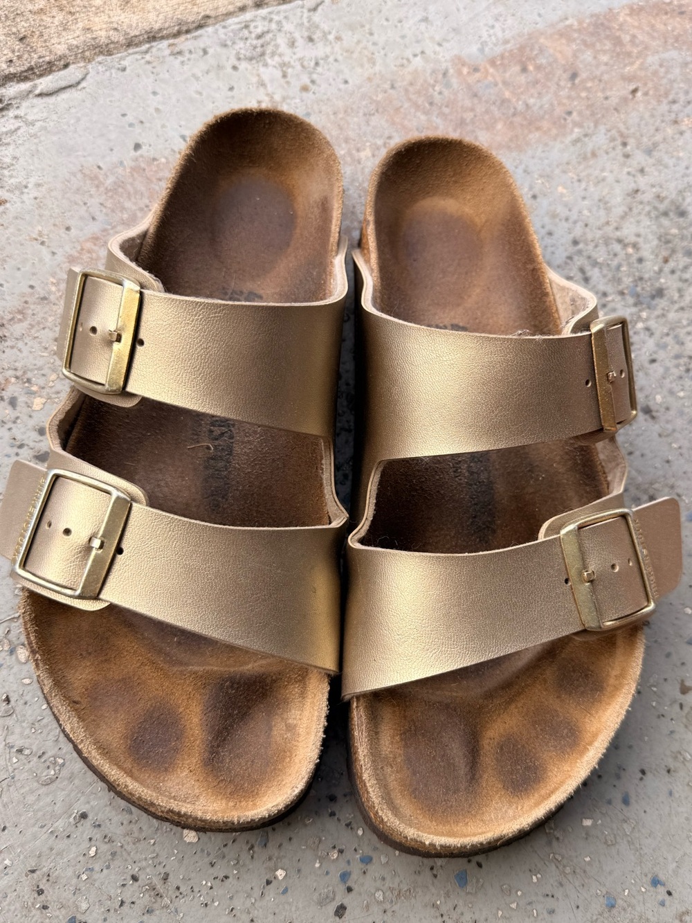 Gold Arizona Birkenstock Sandals
